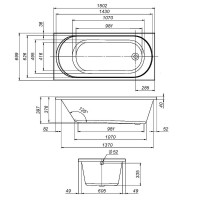 Акриловая ванна AM.PM X-Joy W94A-150-070W-A 150x70 см, пристенная, белая