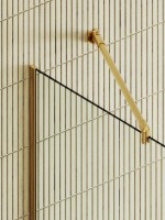 Душевая перегородка Maybahglass MGD-732-3у 89 см, профиль золото, стекло прозрачное