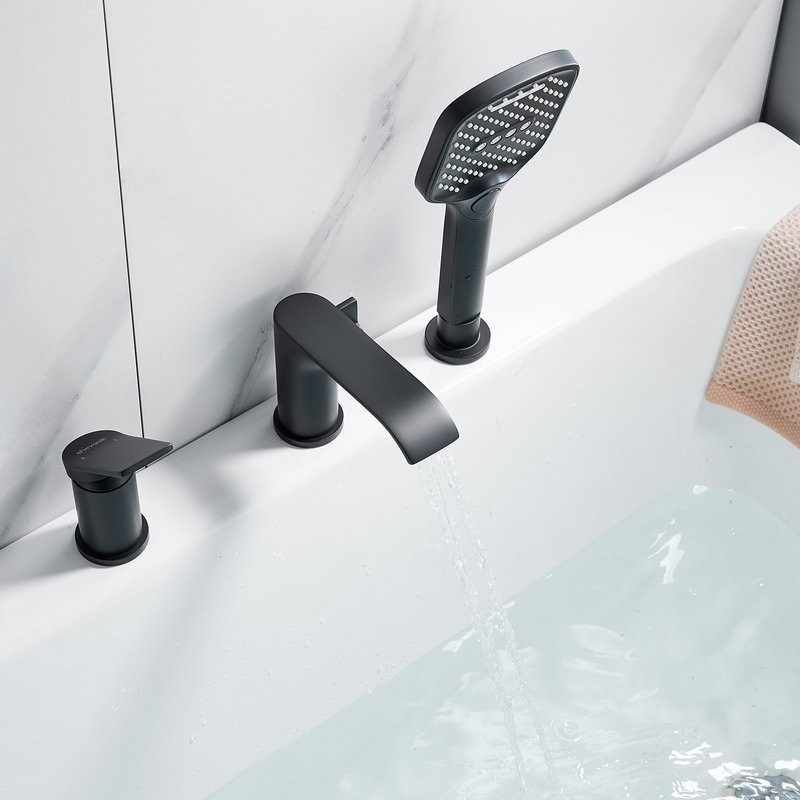 Смеситель на борт ванны Shevanik S4112H черный