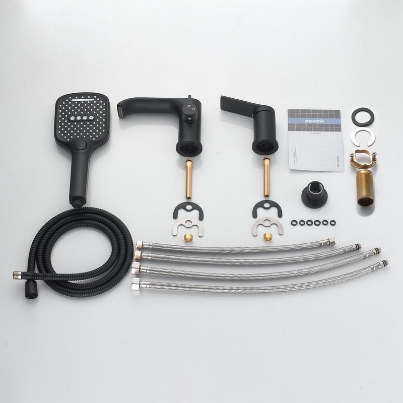 Смеситель на борт ванны Shevanik S4112H черный