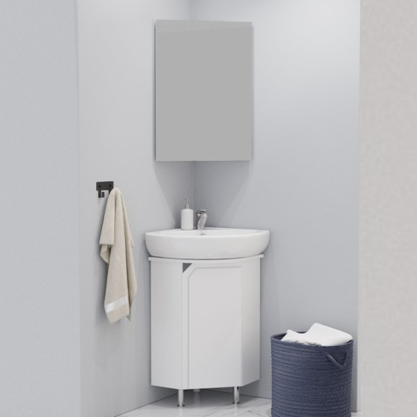 Мебель для ванной комнаты Corozo Сириус 40 напольная, угловая, белая