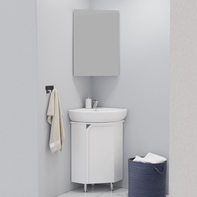 Мебель для ванной комнаты Corozo Сириус 40 напольная, угловая, белая