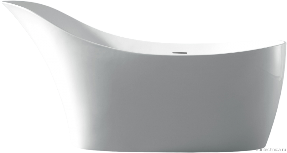 Ванна из искусственного камня Abber Stein AS9618 170x75 см, отдельностоящая, матовая белая, овальная, на ножках, с донным клапаном, фурнитура белая