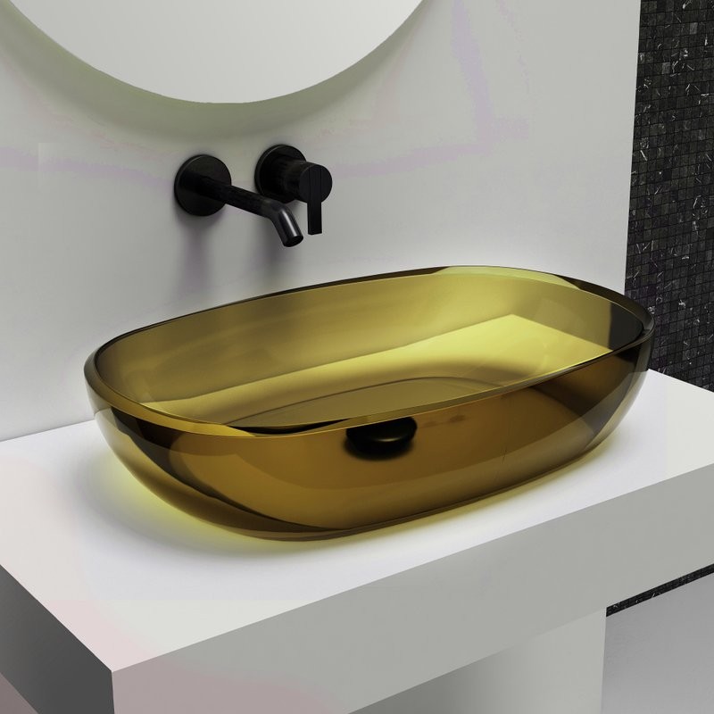 Накладная раковина Abber Kristall AT2805Vesuvian 60 оливковая, прямоугольная