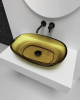 Накладная раковина Abber Kristall AT2805Vesuvian 60 оливковая, прямоугольная