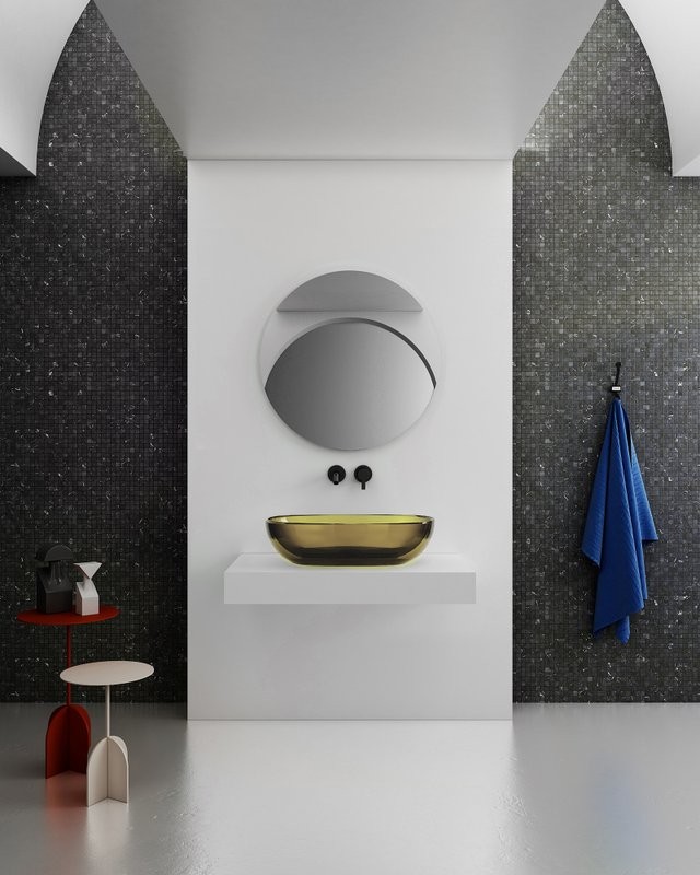 Накладная раковина Abber Kristall AT2805Vesuvian 60 оливковая, прямоугольная