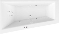 Акриловая ванна Excellent Sfera Slim WAEX.SFL17S.LINE L 170x100 см, угловая, левая, встраиваемая, с гидромассажем, белая, асимметричная, с каркасом, со сливом-переливом