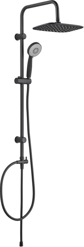 Душевой комплект Смеситель Aquanet Static AF330-20B чёрный матовый + Стойка Passion AF300-70-RC-B черная