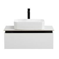 Тумба с раковиной Cezares Slider 80 подвесная, 1 ящик, со столешницей, bianco opaco