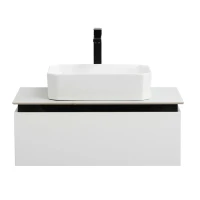 Тумба с раковиной Cezares Slider 80 подвесная, 1 ящик, со столешницей, bianco opaco