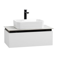 Тумба с раковиной Cezares Slider 80 подвесная, 1 ящик, со столешницей, bianco opaco