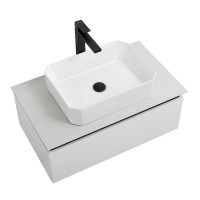 Тумба с раковиной Cezares Slider 80 подвесная, 1 ящик, со столешницей, bianco opaco