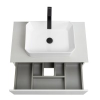 Тумба с раковиной Cezares Slider 80 подвесная, 1 ящик, со столешницей, bianco opaco