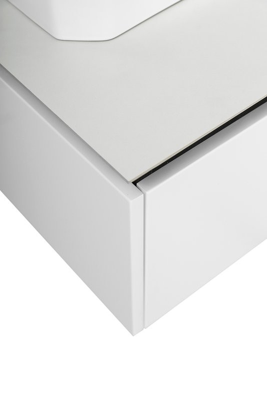 Тумба с раковиной Cezares Slider 80 подвесная, 1 ящик, со столешницей, bianco opaco