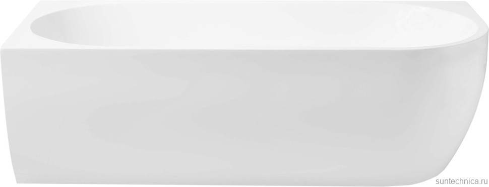 Акриловая ванна Aquanet Elegant А 260048 180x80 см, угловая, левая, отдельностоящая, белая, асимметричная, на ножках, со сливом-переливом