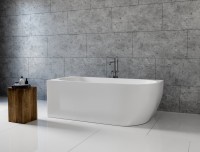 Акриловая ванна Aquanet Elegant А 260048 180x80 см, угловая, левая, отдельностоящая, белая, асимметричная, на ножках, со сливом-переливом