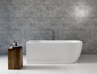 Акриловая ванна Aquanet Elegant А 260048 180x80 см, угловая, левая, отдельностоящая, белая, асимметричная, на ножках, со сливом-переливом