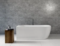 Акриловая ванна Aquanet Elegant А 260048 180x80 см, угловая, левая, отдельностоящая, белая, асимметричная, на ножках, со сливом-переливом