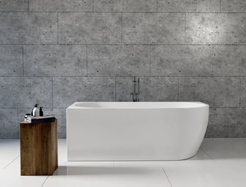 Акриловая ванна Aquanet Elegant А 260048 180x80 см, угловая, левая, отдельностоящая, белая, асимметричная, на ножках, со сливом-переливом