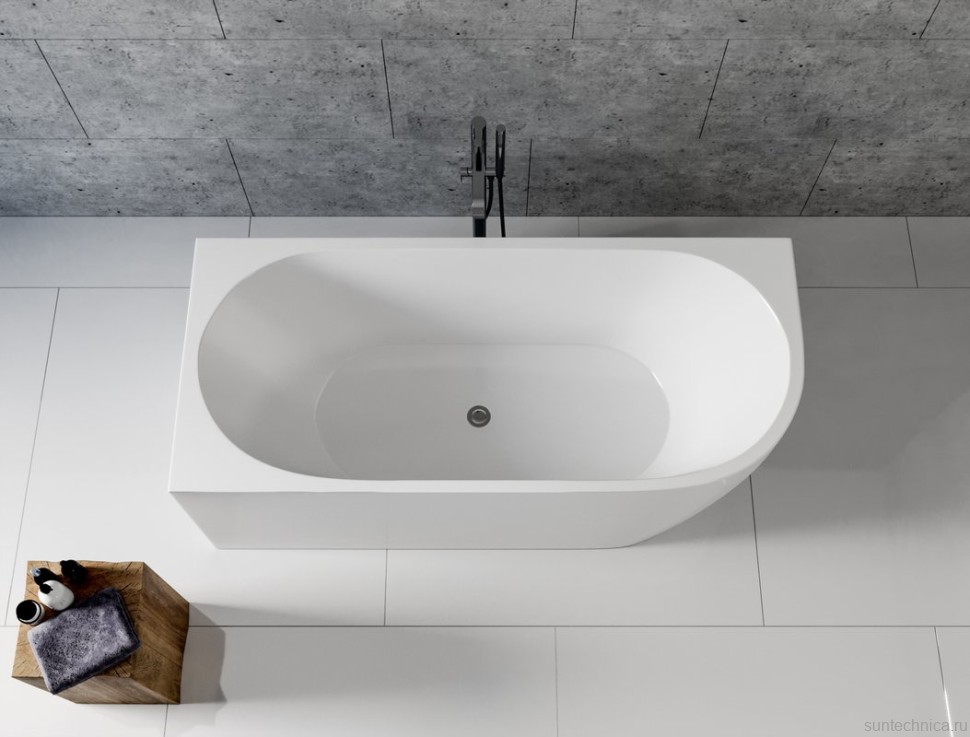 Акриловая ванна Aquanet Elegant А 260048 180x80 см, угловая, левая, отдельностоящая, белая, асимметричная, на ножках, со сливом-переливом