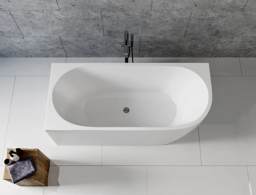 Акриловая ванна Aquanet Elegant А 260048 180x80 см, угловая, левая, отдельностоящая, белая, асимметричная, на ножках, со сливом-переливом