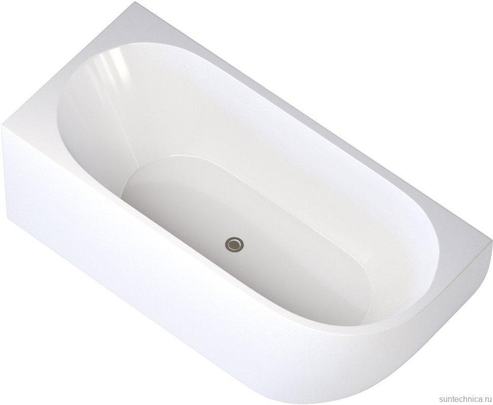 Акриловая ванна Aquanet Elegant А 260048 180x80 см, угловая, левая, отдельностоящая, белая, асимметричная, на ножках, со сливом-переливом