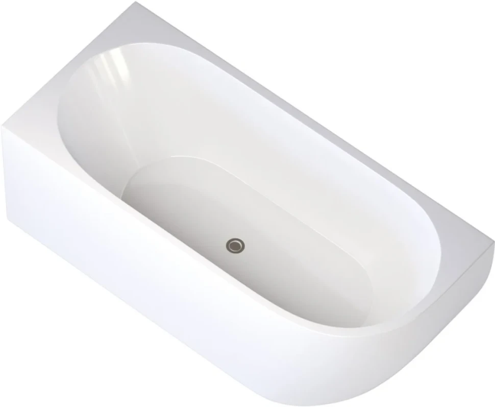 Акриловая ванна Aquanet Elegant А 260048 180x80 см, угловая, левая, отдельностоящая, белая, асимметричная, на ножках, со сливом-переливом