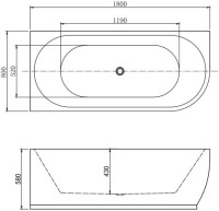 Акриловая ванна Aquanet Elegant А 260048 180x80 см, угловая, левая, отдельностоящая, белая, асимметричная, на ножках, со сливом-переливом