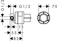 Встраиваемый смеситель для душа и ванны Hansgrohe Vernis Blend 71649000 С ВНУТРЕННЕЙ ЧАСТЬЮ, хром