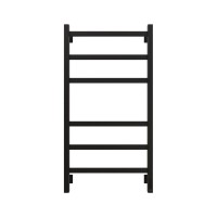 Полотенцесушитель электрический Grota Nosto 530х1000 RAL9005 EL 100x55 см, подключение справа, слева, скрытое подключение справа, матовый черный, лесенка, из стали