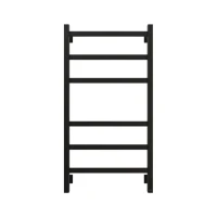 Полотенцесушитель электрический Grota Nosto 530х1000 RAL9005 EL 100x55 см, подключение справа, слева, скрытое подключение справа, матовый черный, лесенка, из стали