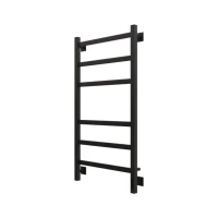Полотенцесушитель электрический Grota Nosto 530х1000 RAL9005 EL 100x55 см, подключение справа, слева, скрытое подключение справа, матовый черный, лесенка, из стали