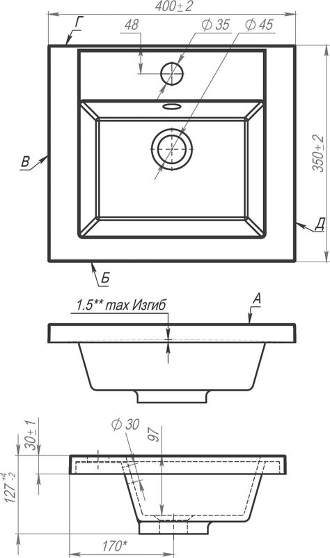Мебель для ванной комнаты Art&Max Family-M 40 подвесная, bourbon oak