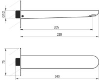 Излив Ravak Eleganta EL 027.20BLM для ванны, матовый черный