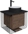 Тумба с раковиной Grossman Винтаж 70 веллингтон, металл черный, раковина GR-4040BW