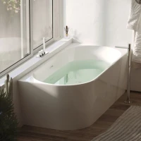 Акриловая ванна Sancos Veneto FB12 R 170x80 см, угловая, правая, пристенная, белая, асимметричная, с каркасом, со сливом-переливом