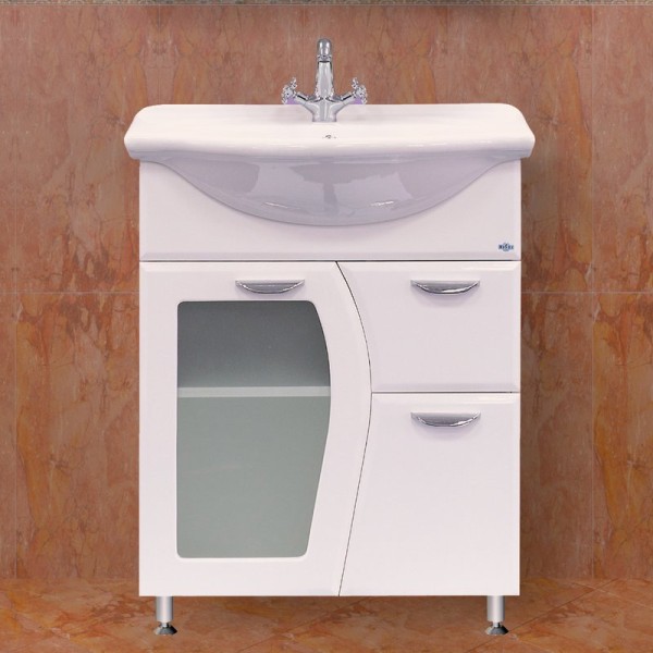 Тумба под раковину Misty Дрея 65 1 ящик, стекло
