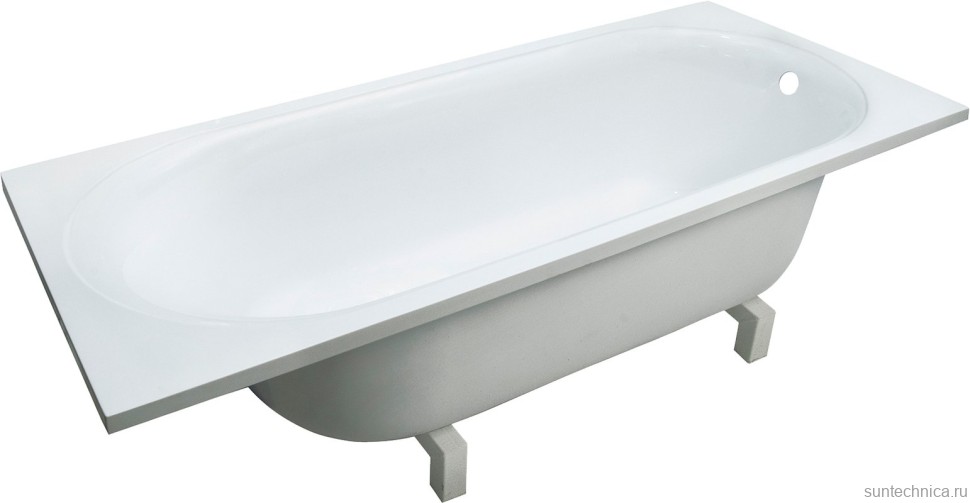 Ванна из искусственного камня Marmo Bagno Патриция 170x80 см, пристенная, белая, на ножках