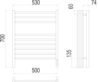 Полотенцесушитель электрический Terminus Сицилия П9 50x70, sensor quick touch