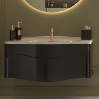 Тумба под раковину без столешницы Belux Анжело НП 110-01 подвесная, матовая черная