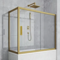 Шторка на ванну Kubele DE019 PR-CLN-BR 150х70 см, профиль бронза