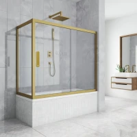 Шторка на ванну Kubele DE019 PR-CLN-BR 150х70 см, профиль бронза