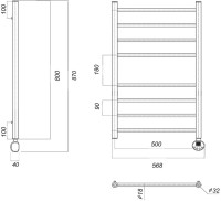 Полотенцесушитель электрический Domoterm Медея П8 50x80 ER, хром, R