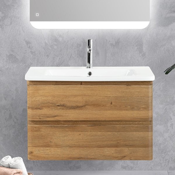 Тумба с раковиной BelBagno Albano-Cer 80 подвесная, rovere rustico