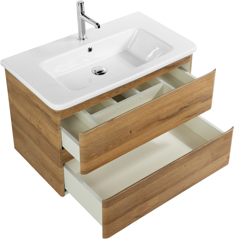 Тумба с раковиной BelBagno Albano-Cer 80 подвесная, rovere rustico