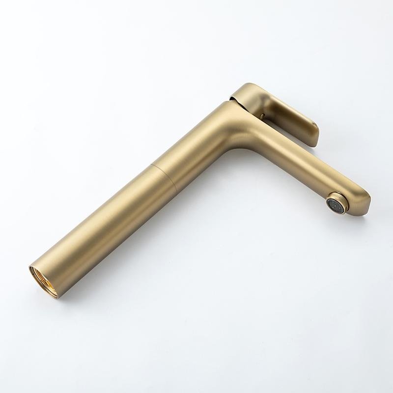 Смеситель для раковины Gappo G48-3 G1048-32 золотой сатин