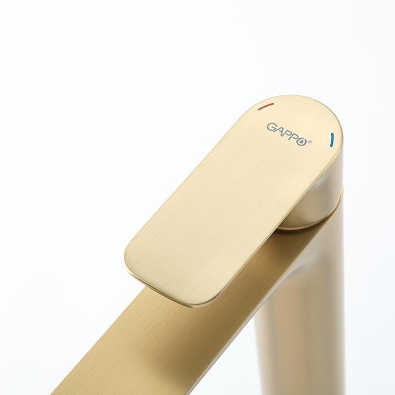 Смеситель для раковины Gappo G48-3 G1048-32 золотой сатин