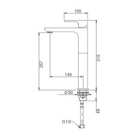 Смеситель для раковины Gappo G48-3 G1048-32 золотой сатин