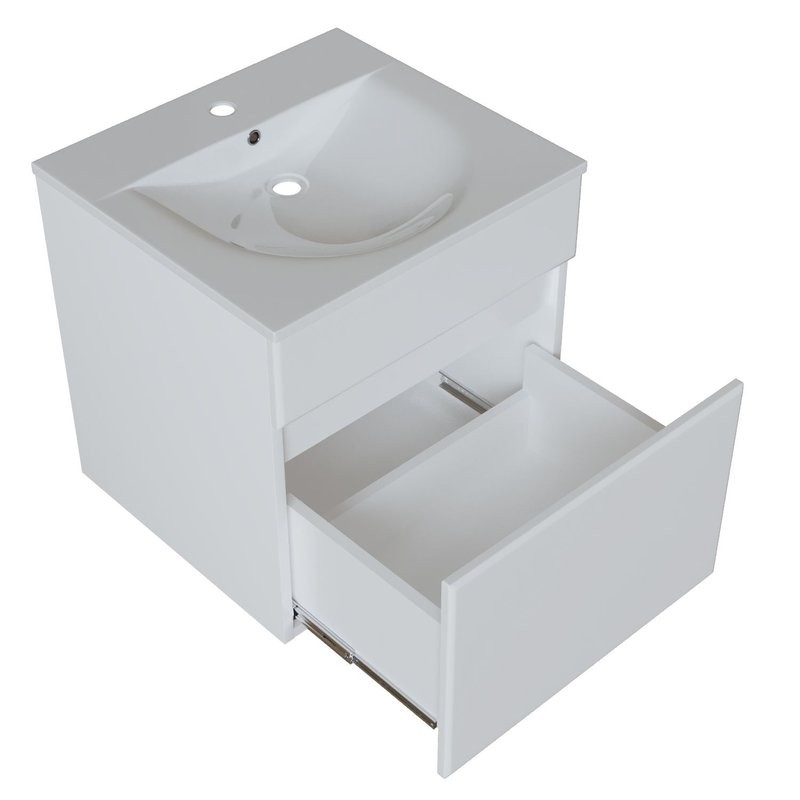 Тумба для ванной "БРИКС-50" подвесная под раковину "Breeze 50" мебельный (Sanita Luxe) (ПВХ)