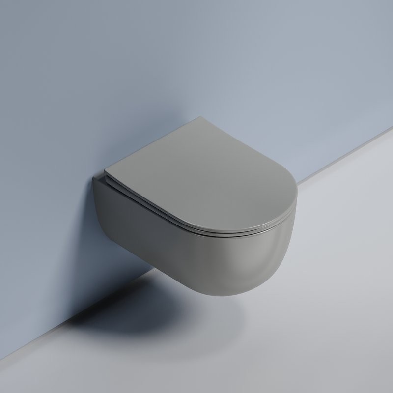 Комплект Унитаз подвесной Ceramicanova Modena Rimless CN6063MH антрацит матовый + Инсталляция STWORKI + Кнопка 230823 хром матовый